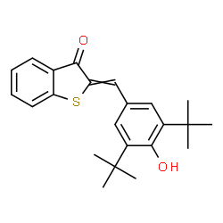 ChemSpider 2D Image | 2-[4-Hydroxy-3,5-bis(2-methyl-2-propanyl)benzylidene]-1-benzothiophen-3(2H)-one | C23H26O2S