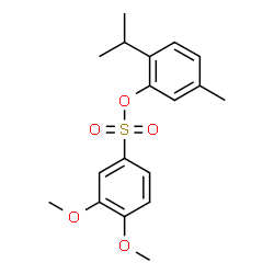 ChemSpider 2D Image | 2-Isopropyl-5-methylphenyl 3,4-dimethoxybenzenesulfonate | C18H22O5S