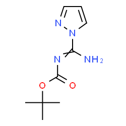 ChemSpider 2D Image | N-Boc-1H-pyrazole-1-carboxamidine | C9H14N4O2