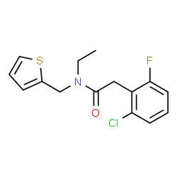 ChemSpider 2D Image | 2-(2-Chloro-6-fluorophenyl)-N-ethyl-N-(2-thienylmethyl)acetamide | C15H15ClFNOS