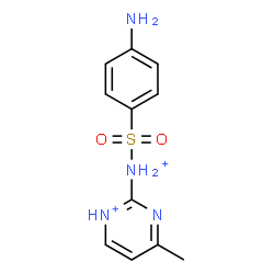 ChemSpider 2D Image | 2-{[(4-Aminophenyl)sulfonyl]ammonio}-4-methylpyrimidin-1-ium | C11H14N4O2S