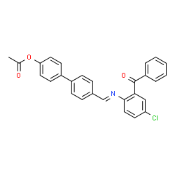 ChemSpider 2D Image | 4'-{(E)-[(2-Benzoyl-4-chlorophenyl)imino]methyl}-4-biphenylyl acetate | C28H20ClNO3