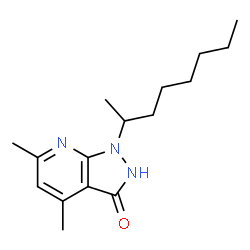 ChemSpider 2D Image | 4,6-Dimethyl-1-(2-octanyl)-1,2-dihydro-3H-pyrazolo[3,4-b]pyridin-3-one | C16H25N3O