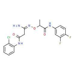 ChemSpider 2D Image | N-(2-Chlorophenyl)-3-[({1-[(3,4-difluorophenyl)amino]-1-oxo-2-propanyl}oxy)amino]-3-iminopropanamide | C18H17ClF2N4O3