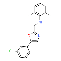 ChemSpider 2D Image | N-{[5-(3-Chlorophenyl)-1,3-oxazol-2-yl]methyl}-2,6-difluoroaniline | C16H11ClF2N2O