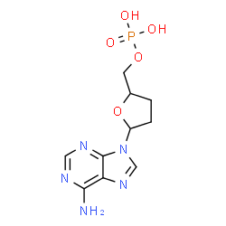 ChemSpider 2D Image | [5-(6-Amino-9H-purin-9-yl)tetrahydro-2-furanyl]methyl dihydrogen phosphate | C10H14N5O5P