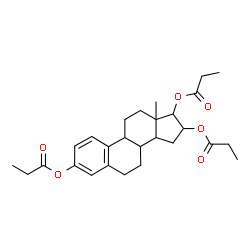 ChemSpider 2D Image | Estra-1,3,5(10)-triene-3,16,17-triyl tripropanoate | C27H36O6