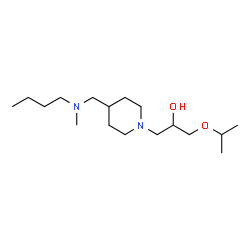 ChemSpider 2D Image | 1-(4-{[Butyl(methyl)amino]methyl}-1-piperidinyl)-3-isopropoxy-2-propanol | C17H36N2O2