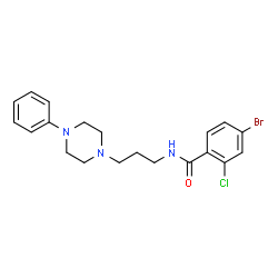 ChemSpider 2D Image | 4-Bromo-2-chloro-N-[3-(4-phenyl-1-piperazinyl)propyl]benzamide | C20H23BrClN3O