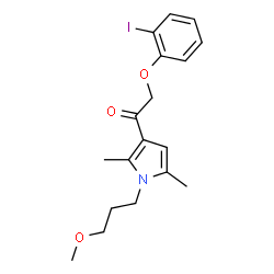 ChemSpider 2D Image | 2-(2-Iodophenoxy)-1-[1-(3-methoxypropyl)-2,5-dimethyl-1H-pyrrol-3-yl]ethanone | C18H22INO3