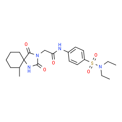 ChemSpider 2D Image | N-[4-(Diethylsulfamoyl)phenyl]-2-(6-methyl-2,4-dioxo-1,3-diazaspiro[4.5]dec-3-yl)acetamide | C21H30N4O5S