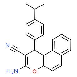 ChemSpider 2D Image | 3-Amino-1-(4-isopropylphenyl)-1H-benzo[f]chromene-2-carbonitrile | C23H20N2O