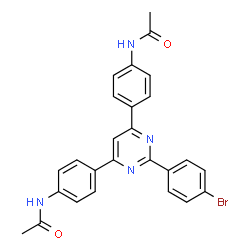 ChemSpider 2D Image | N,N'-{[2-(4-Bromophenyl)-4,6-pyrimidinediyl]di-4,1-phenylene}diacetamide | C26H21BrN4O2