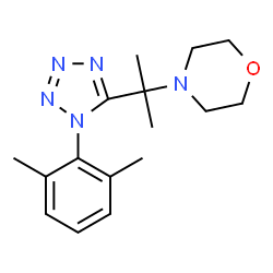 ChemSpider 2D Image | 4-{2-[1-(2,6-Dimethylphenyl)-1H-tetrazol-5-yl]-2-propanyl}morpholine | C16H23N5O