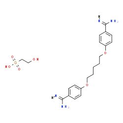 ChemSpider 2D Image | 2-Hydroxyethanesulfonic acid - 4,4'-[1,5-pentanediylbis(oxy)]dibenzenecarboximidamide (1:1) | C21H30N4O6S