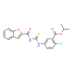 ChemSpider 2D Image | Isopropyl 5-{[(1-benzofuran-2-ylcarbonyl)carbamothioyl]amino}-2-chlorobenzoate | C20H17ClN2O4S