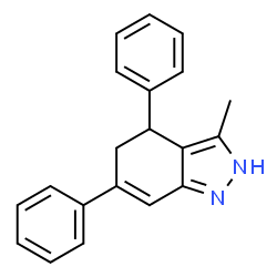 ChemSpider 2D Image | 3-Methyl-4,6-diphenyl-4,5-dihydro-2H-indazole | C20H18N2