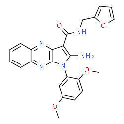 ChemSpider 2D Image | 2-Amino-1-(2,5-dimethoxyphenyl)-N-(2-furylmethyl)-1H-pyrrolo[2,3-b]quinoxaline-3-carboxamide | C24H21N5O4