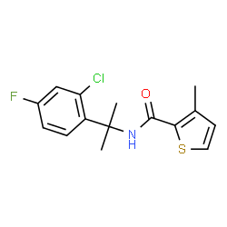 ChemSpider 2D Image | N-[2-(2-Chloro-4-fluorophenyl)-2-propanyl]-3-methyl-2-thiophenecarboxamide | C15H15ClFNOS