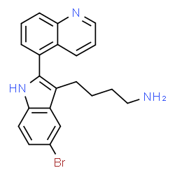 ChemSpider 2D Image | 4-[5-Bromo-2-(5-quinolinyl)-1H-indol-3-yl]-1-butanamine | C21H20BrN3