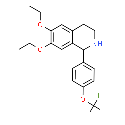 ChemSpider 2D Image | 6,7-Diethoxy-1-[4-(trifluoromethoxy)phenyl]-1,2,3,4-tetrahydroisoquinoline | C20H22F3NO3