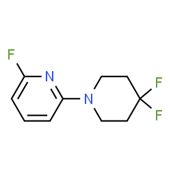 ChemSpider 2D Image | 2-(4,4-Difluoro-1-piperidinyl)-6-fluoropyridine | C10H11F3N2