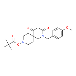 ChemSpider 2D Image | 2-(4-Methoxybenzyl)-3,5-dioxo-2,9-diazaspiro[5.5]undecan-9-yl pivalate | C22H30N2O5