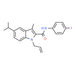 ChemSpider 2D Image | 1-Allyl-N-(4-iodophenyl)-5-isopropyl-3-methyl-1H-indole-2-carboxamide | C22H23IN2O