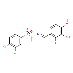 ChemSpider 2D Image | N'-[(E)-(2-Bromo-3-hydroxy-4-methoxyphenyl)methylene]-3,4-dichlorobenzenesulfonohydrazide | C14H11BrCl2N2O4S