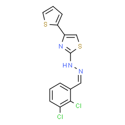 ChemSpider 2D Image | 2-[(2Z)-2-(2,3-Dichlorobenzylidene)hydrazino]-4-(2-thienyl)-1,3-thiazole | C14H9Cl2N3S2