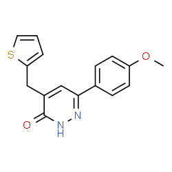 ChemSpider 2D Image | 6-(4-Methoxyphenyl)-4-(2-thienylmethyl)-3(2H)-pyridazinone | C16H14N2O2S