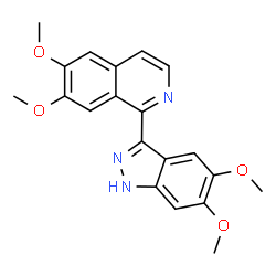 ChemSpider 2D Image | 1-(5,6-Dimethoxy-1H-indazol-3-yl)-6,7-dimethoxyisoquinoline | C20H19N3O4