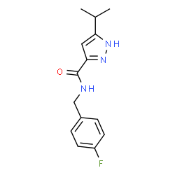 ChemSpider 2D Image | N-(4-Fluorobenzyl)-5-isopropyl-1H-pyrazole-3-carboxamide | C14H16FN3O