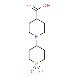 ChemSpider 2D Image | 1-(1,1-Dioxidotetrahydro-2H-thiopyran-4-yl)-4-piperidinecarboxylic acid | C11H19NO4S