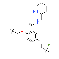 ChemSpider 2D Image | [2,5-Bis(2,2,2-trifluoroethoxy)phenyl](oxo)-N-(2-piperidinylmethyl)methanaminium | C17H21F6N2O3