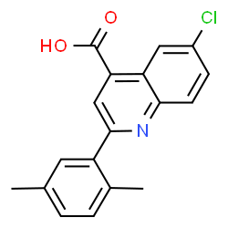 ChemSpider 2D Image | 6-Chloro-2-(2,5-dimethylphenyl)-4-quinolinecarboxylic acid | C18H14ClNO2