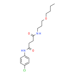 ChemSpider 2D Image | N-(3-Butoxypropyl)-N'-(4-chlorophenyl)succinamide | C17H25ClN2O3