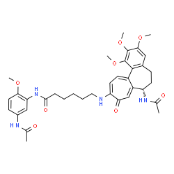 ChemSpider 2D Image | N-(5-Acetamido-2-methoxyphenyl)-6-{[(7S)-7-acetamido-1,2,3-trimethoxy-9-oxo-5,6,7,9-tetrahydrobenzo[a]heptalen-10-yl]amino}hexanamide | C36H44N4O8