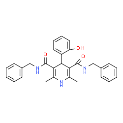 ChemSpider 2D Image | N,N'-Dibenzyl-4-(2-hydroxyphenyl)-2,6-dimethyl-1,4-dihydro-3,5-pyridinedicarboxamide | C29H29N3O3