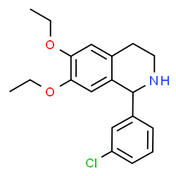 ChemSpider 2D Image | 1-(3-Chlorophenyl)-6,7-diethoxy-1,2,3,4-tetrahydroisoquinoline | C19H22ClNO2