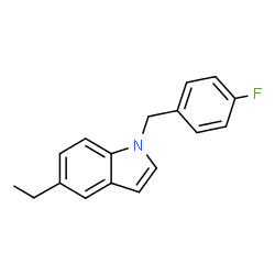 ChemSpider 2D Image | 5-Ethyl-1-(4-fluorobenzyl)-1H-indole | C17H16FN