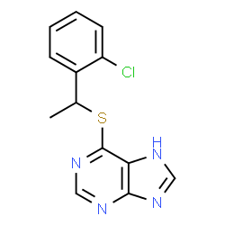 ChemSpider 2D Image | 6-{[1-(2-Chlorophenyl)ethyl]sulfanyl}-7H-purine | C13H11ClN4S