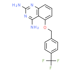 ChemSpider 2D Image | 5-{[4-(Trifluoromethyl)benzyl]oxy}-2,4-quinazolinediamine | C16H13F3N4O