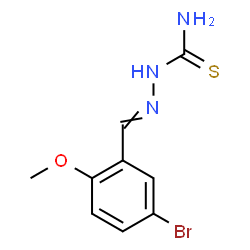 ChemSpider 2D Image | 2-(5-Bromo-2-methoxybenzylidene)hydrazinecarbothioamide | C9H10BrN3OS