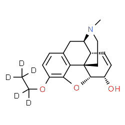 ChemSpider 2D Image | (5alpha,6alpha)-3-[(~2~H_5_)Ethyloxy]-17-methyl-7,8-didehydro-4,5-epoxymorphinan-6-ol | C19H18D5NO3