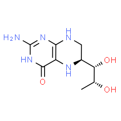 ChemSpider 2D Image | (6S)-2-Amino-6-[(1S,2R)-1,2-dihydroxypropyl]-5,6,7,8-tetrahydro-4(1H)-pteridinone | C9H15N5O3
