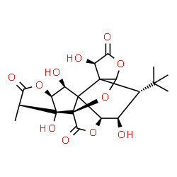 ChemSpider 2D Image | (6R,8S,9R,10S,12S,13S)-6,9,12,17-Tetrahydroxy-16-methyl-8-(2-methyl-2-propanyl)-2,4,14,19-tetraoxahexacyclo[8.7.2.0~1,11~.0~3,7~.0~7,11~.0~13,17~]nonadecane-5,15,18-trione | C20H24O11