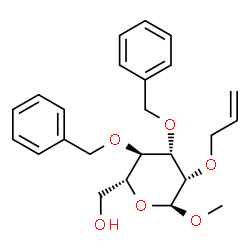ChemSpider 2D Image | Methyl 2-O-allyl-3,4-di-O-benzyl-alpha-D-mannopyranoside | C24H30O6