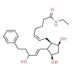 ChemSpider 2D Image | (5Z)-7-{(1R,3R,5S)-3,5-Dihydroxy-2-[(1E)-3-hydroxy-5-phenyl-1-penten-1-yl]cyclopentyl}-N-ethyl-5-heptenamide | C25H37NO4