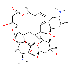 ChemSpider 2D Image | [(4R,5S,6S,7R,9R,10R,11E,13Z,16R)-6-{[(2S,3S,4S,5R,6S)-5-{[(2R,4S,5R,6R)-4,5-Dihydroxy-4,6-dimethyltetrahydro-2H-pyran-2-yl]oxy}-4-(dimethylamino)-3-hydroxy-6-methyltetrahydro-2H-pyran-2-yl]oxy}-10-{[
(2R,5S,6S)-5-(dimethylamino)-6-methyltetrahydro-2H-pyran-2-yl]oxy}-4-hydroxy-5-methoxy-9,16-dimethyl-2-oxooxacyclohexadeca-11,13-dien-7-yl]acetaldehyde | C43H74N2O14